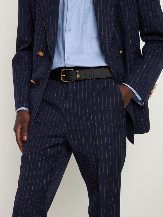 Gucci: Cinturón de piel 3.5cm - Negro - men_1 | Luisa Via Roma
