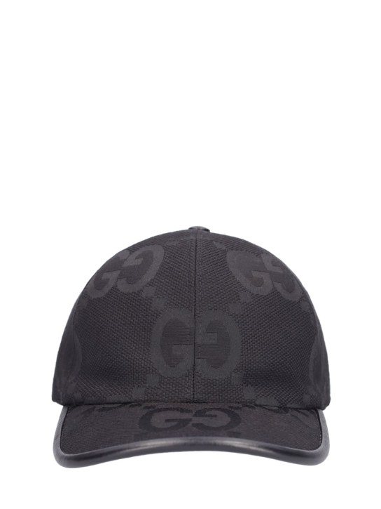 Gucci: Cappello baseball / logo jacquard GG - Nero - men_0 | Luisa Via Roma