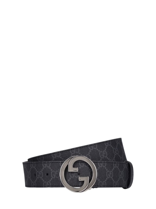 Gucci: 4cm breiter Gürtel mit Logo - Schwarz - men_0 | Luisa Via Roma