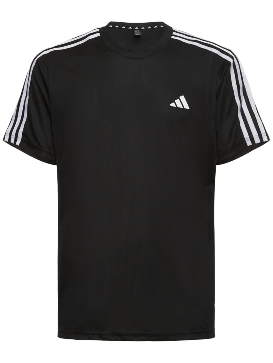 adidas Performance: T-Shirt mit 3 Streifen - Schwarz - men_0 | Luisa Via Roma