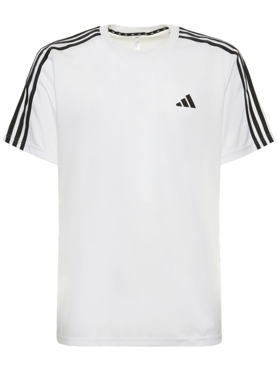 adidas Performance: T-shirt Base 3 stripes - Bianco - men_0 | Luisa Via Roma