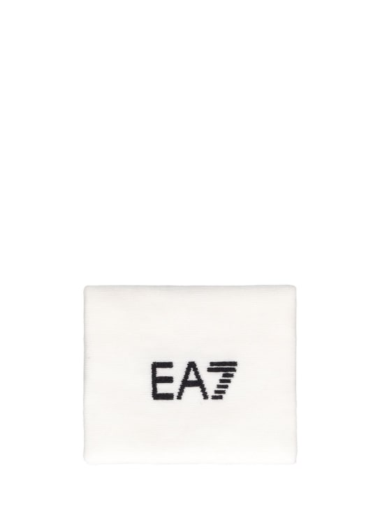 Ea7 Emporio Armani: Tennis Pro cotton blend wristband - Beyaz - men_0 | Luisa Via Roma
