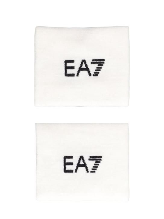 Ea7 Emporio Armani: Bracelet en coton mélangé Tennis Pro - Blanc - men_1 | Luisa Via Roma