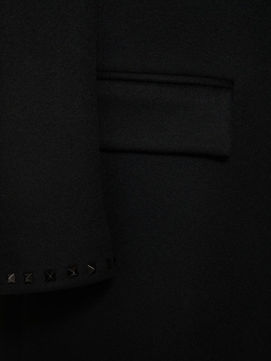 Valentino: Untitled wool & cashmere coat - Black - men_1 | Luisa Via Roma