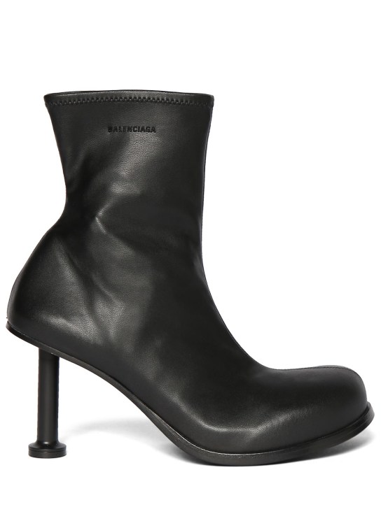 Balenciaga: 80mm Mallorca faux leather ankle boots - Siyah - women_0 | Luisa Via Roma