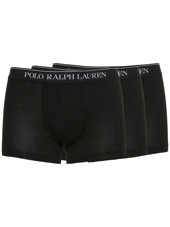 Polo Ralph Lauren: Set di 3 boxer stretch con logo - Nero - men_0 | Luisa Via Roma