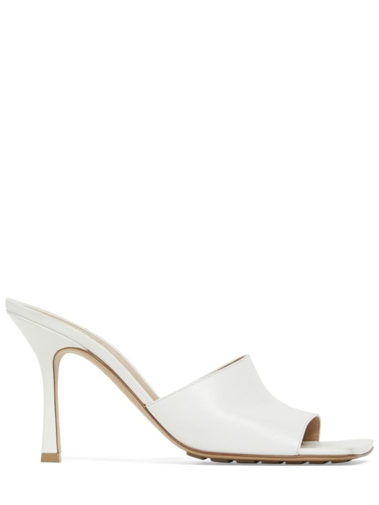Bottega Veneta: 90mm Stretch leather sandals - Optic White - women_0 | Luisa Via Roma