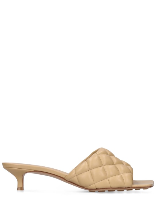 Bottega Veneta: 45mm hohe Sandaletten aus Leder - Cane Sugar - women_0 | Luisa Via Roma