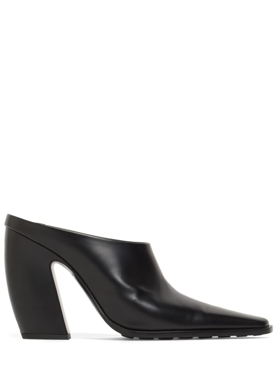 Bottega Veneta: Zapatos mules Tex de piel 10mm - Negro - women_0 | Luisa Via Roma