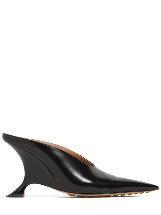 Bottega Veneta: 90毫米Rocket乳胶高跟鞋 - 黑色 - women_0 | Luisa Via Roma