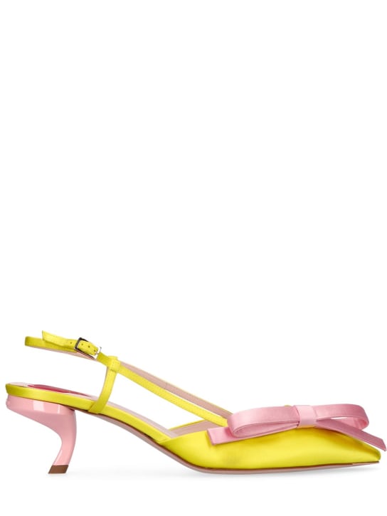 Roger Vivier: 55mm hohe Sandaletten aus Satin - Gelb/Pink - women_0 | Luisa Via Roma