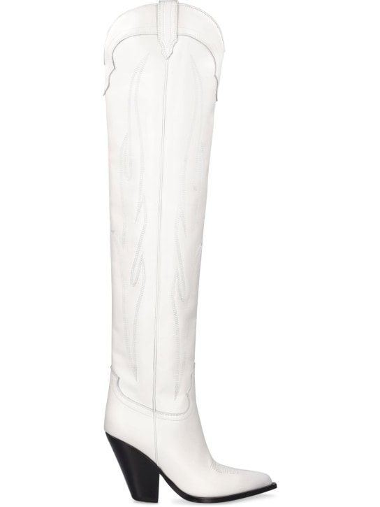 SONORA: 90mm Hermosa leather over-the-knee boots - White - women_0 | Luisa Via Roma