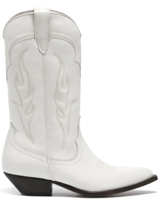 SONORA: 35mm Santa Fe leather tall boots - Beyaz - women_0 | Luisa Via Roma