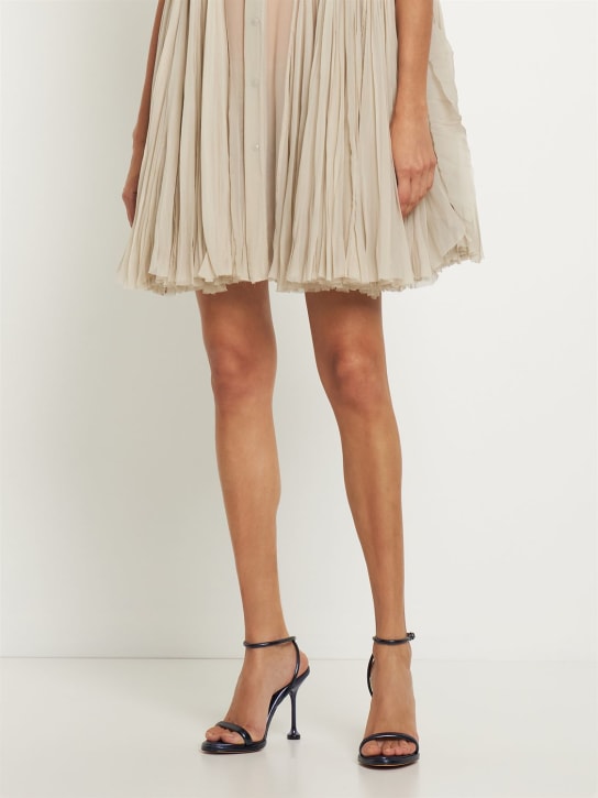 Alexandre Birman: 100mm Teresa metallic leather sandals - Dark Blue - women_1 | Luisa Via Roma