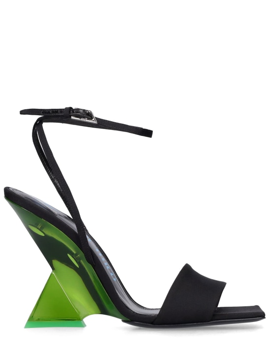 The Attico: 105mm Cheope poly wedges sandals - Siyah/Yeşil - women_0 | Luisa Via Roma