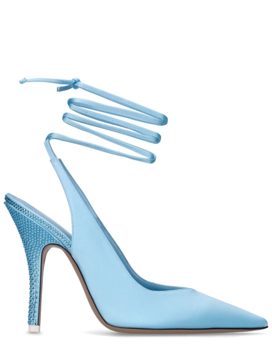 The Attico: Zapatos de tacón de satén 105mm - Azul Claro - women_0 | Luisa Via Roma