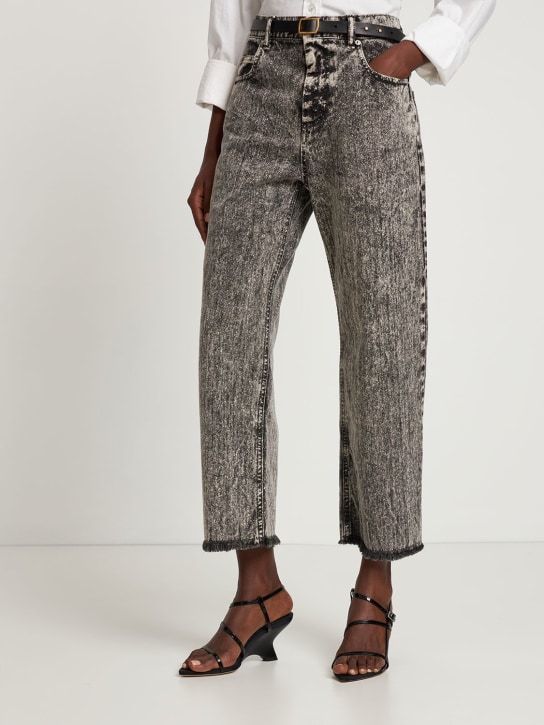 Gia Borghini: 70毫米皮革坡跟凉鞋 - 黑色 - women_1 | Luisa Via Roma