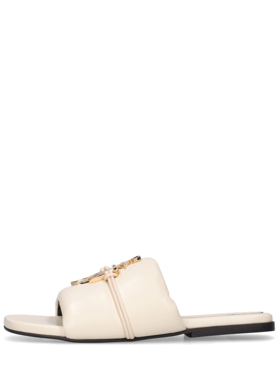 JW Anderson: Anchor パデッドスライドサンダル 10mm - アイボリー - women_0 | Luisa Via Roma