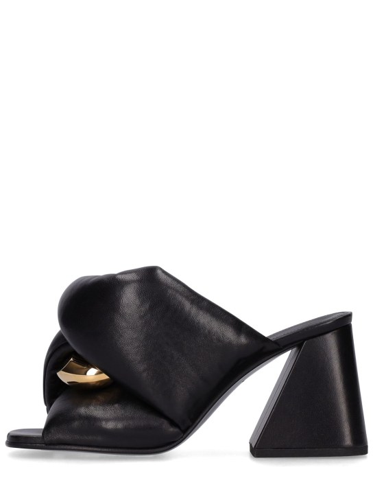 JW Anderson: 80mm Twisted heel sandals - Siyah - women_0 | Luisa Via Roma