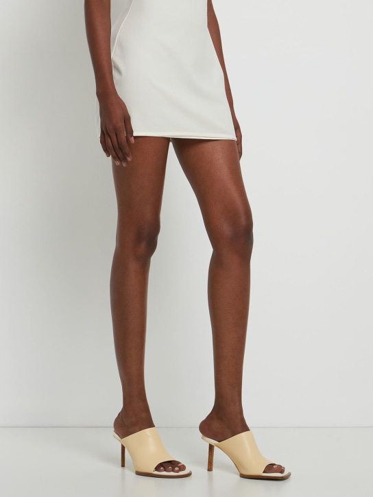 Jacquemus: 80mm Les Mules Ronde leather mules - Off White - women_1 | Luisa Via Roma