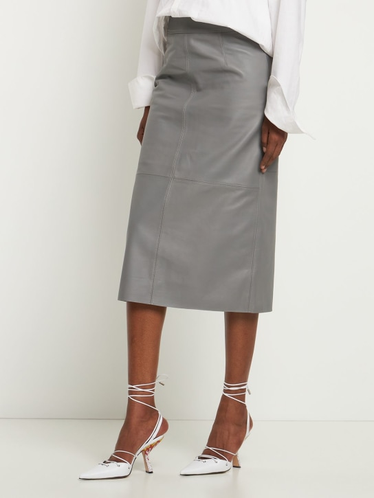 Iindaco: Zapatos de tacón de piel 95mm - Blanco - women_1 | Luisa Via Roma