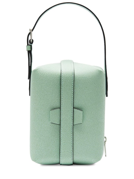 Valextra: Tric Trac grained leather bag - Acqua - women_0 | Luisa Via Roma