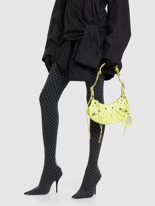 Balenciaga: XS Le Cagole皮革单肩包 - 绿黄色 - women_1 | Luisa Via Roma