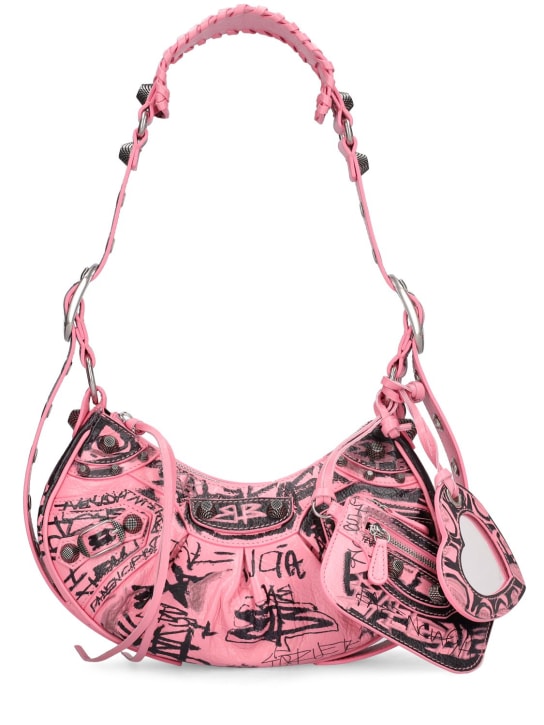 Balenciaga: Sac porté épaule XS en cuir Le Cagole - Sweet Pink - women_0 | Luisa Via Roma