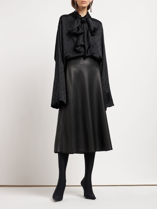 Balenciaga: フーデッドビスコースシャツ - ブラック - women_1 | Luisa Via Roma
