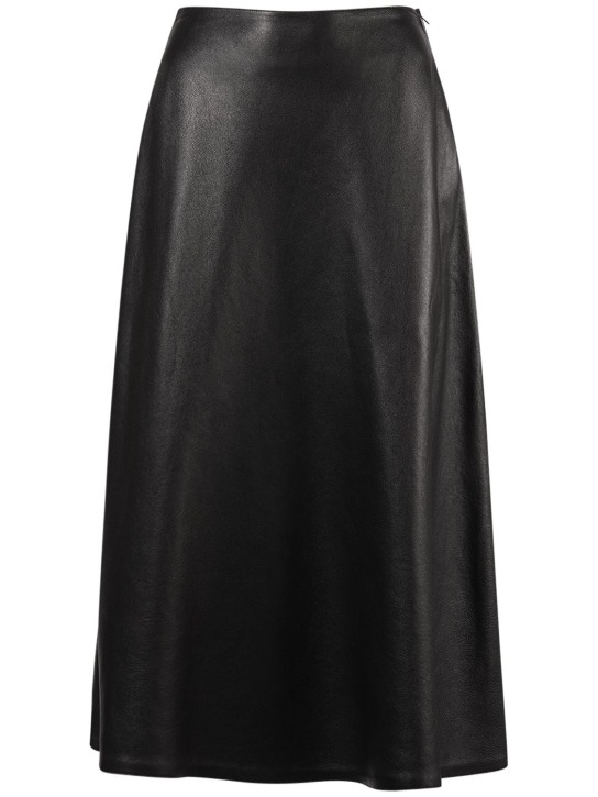 Balenciaga: A字皮革半身裙 - 黑色 - women_0 | Luisa Via Roma