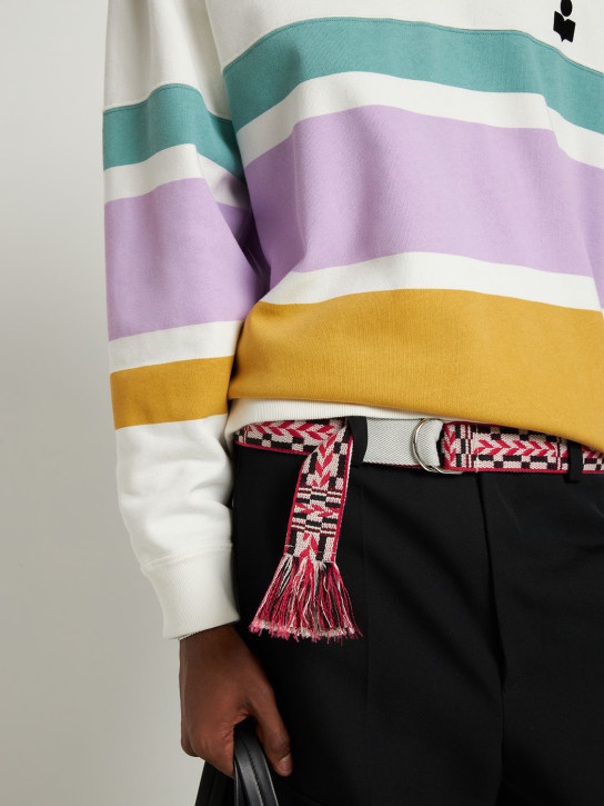 Marant: 4cm Ring buckle webbing belt - Black - men_1 | Luisa Via Roma