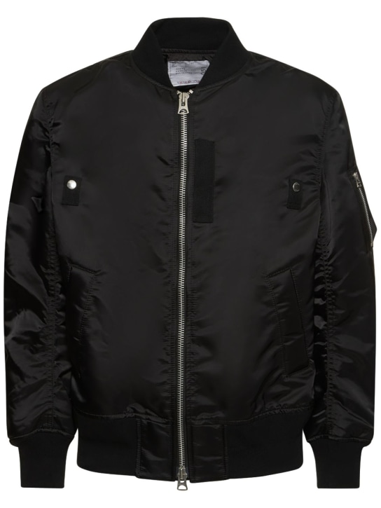 Sacai: Nylon twill jacket - Black - men_0 | Luisa Via Roma