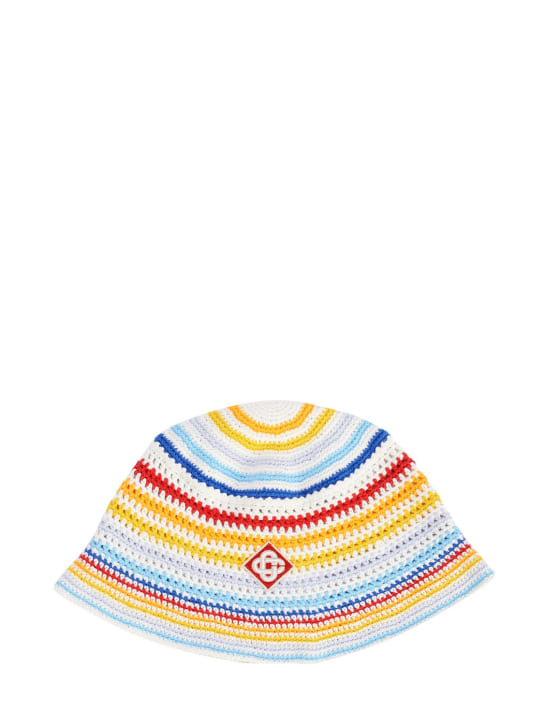 Casablanca: Rainbow cotton crochet bucket hat - men_0 | Luisa Via Roma