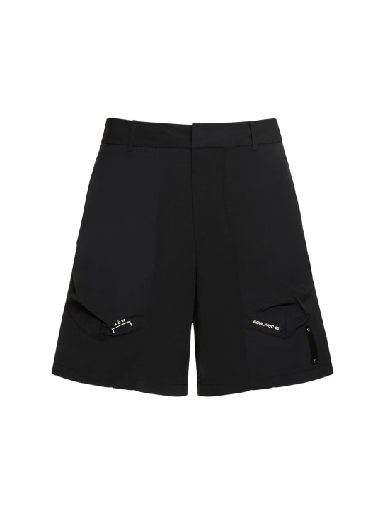 A-COLD-WALL*: Shorts deportivos de nylon teñido - Negro - men_0 | Luisa Via Roma