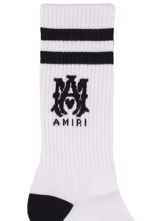 Amiri: Ribbed athletic socks - Siyah - men_1 | Luisa Via Roma