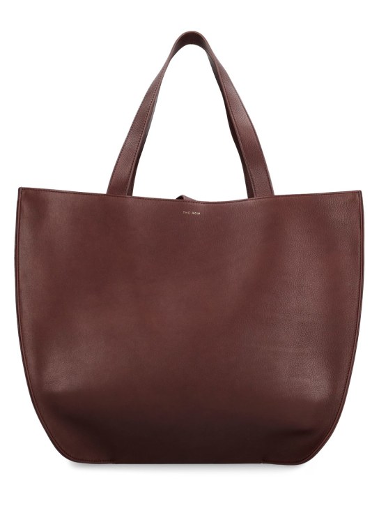 The Row: Graham leather tote bag - Burgundy - women_0 | Luisa Via Roma