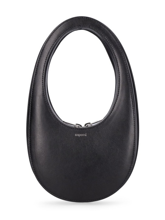 Coperni: Mini Swipe leather shoulder bag - Black - women_0 | Luisa Via Roma