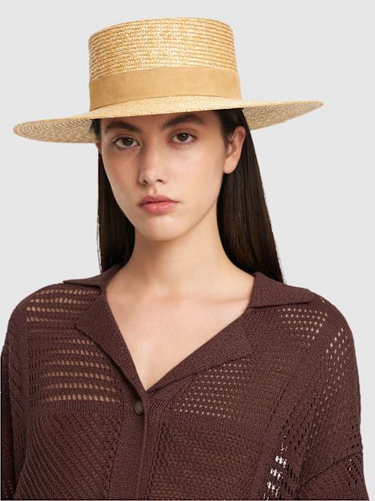 LACK OF COLOR: Chapeau canotier en paille et daim The Spencer - women_1 | Luisa Via Roma