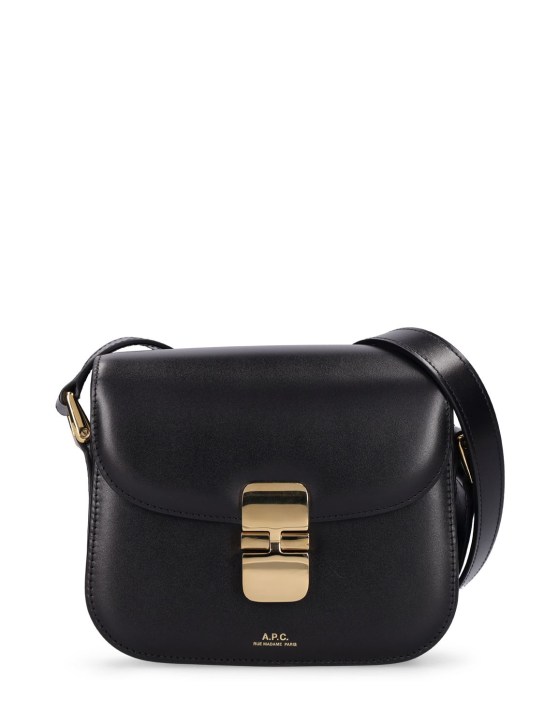 A.P.C.: Mini Grace leather shoulder bag - Lzz Black - women_0 | Luisa Via Roma