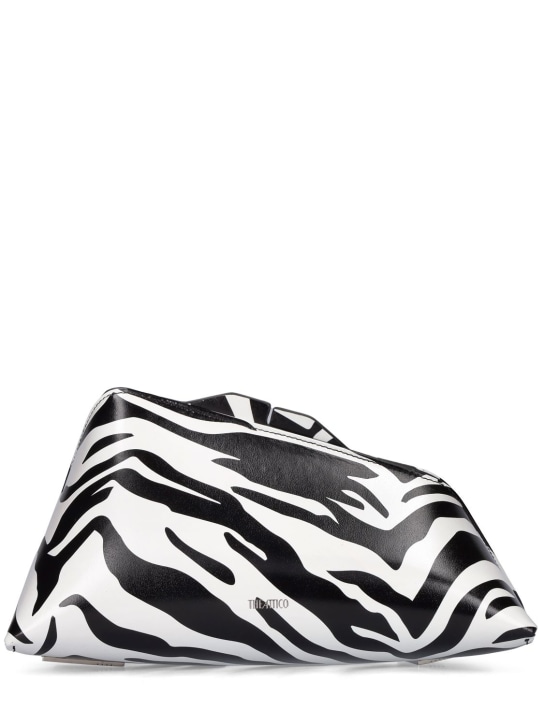 The Attico: 8.30 PM zebra printed leather clutch - White/Black - women_0 | Luisa Via Roma