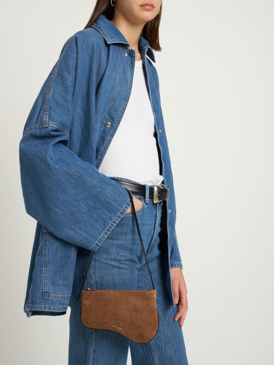 Manu Atelier: Mini Curve suede leather bag - women_1 | Luisa Via Roma