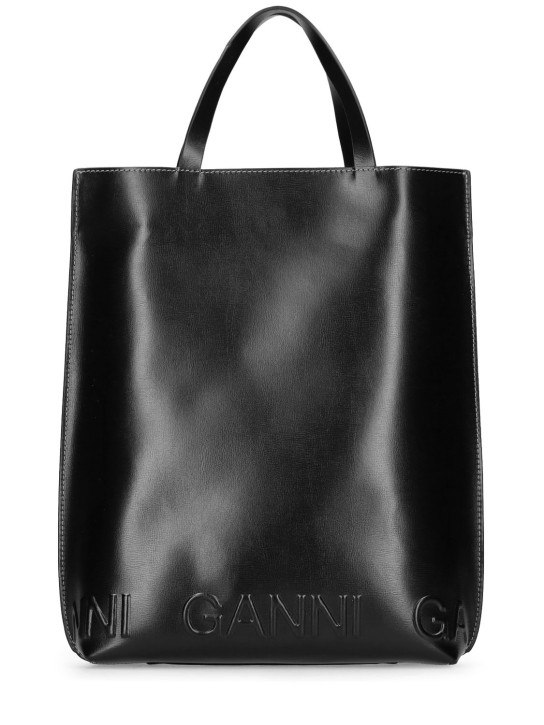 GANNI: Banner中号再生皮革手提包 - women_0 | Luisa Via Roma
