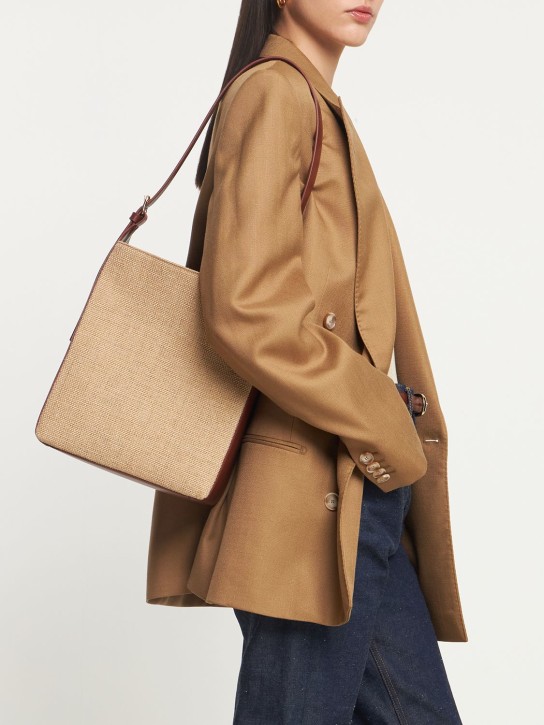 A.P.C.: Virginie jute & leather shoulder bag - women_1 | Luisa Via Roma