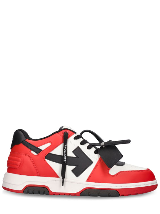 Off-White: Sneakers Out Of Office in pelle - Rosso/Nero - men_0 | Luisa Via Roma
