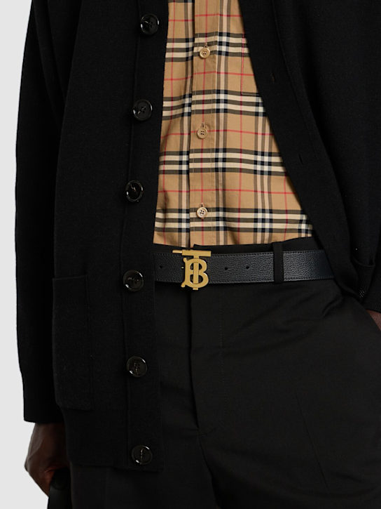 Burberry: 35mm breiter TB-Ledergürtel - men_1 | Luisa Via Roma