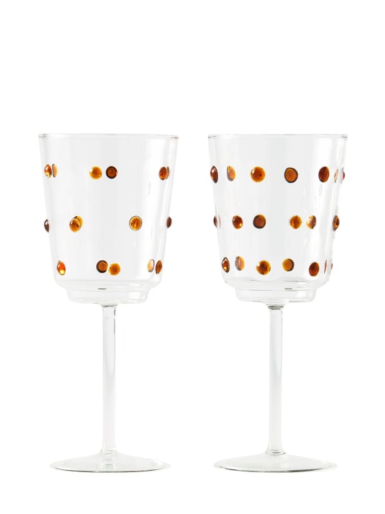 Polspotten: Set of 2 Nob wine glasses - Transparent - ecraft_0 | Luisa Via Roma