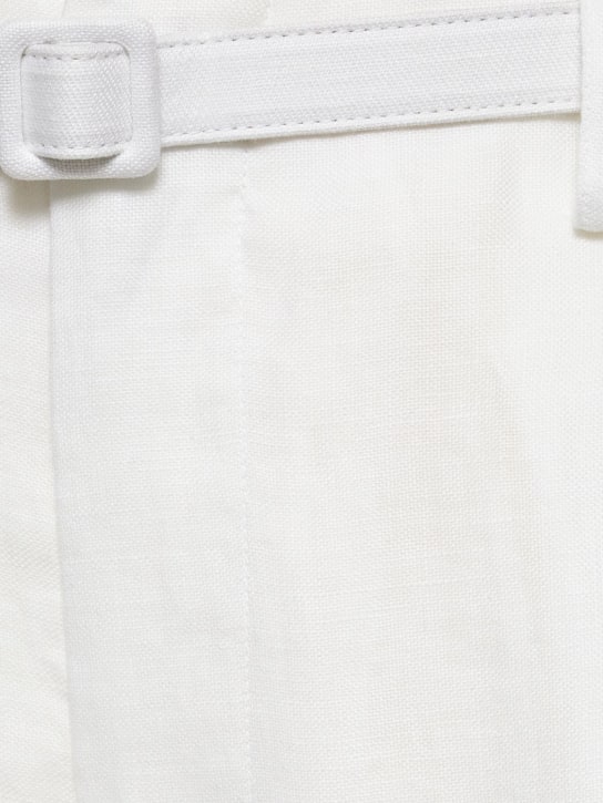 Ralph Lauren Collection: Pantaloni larghi Stanford in lino - Bianco - women_1 | Luisa Via Roma