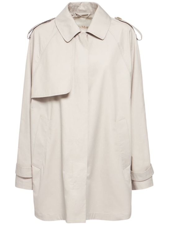 Max Mara: Cappotto Gtrench in twill impermeabile - women_0 | Luisa Via Roma