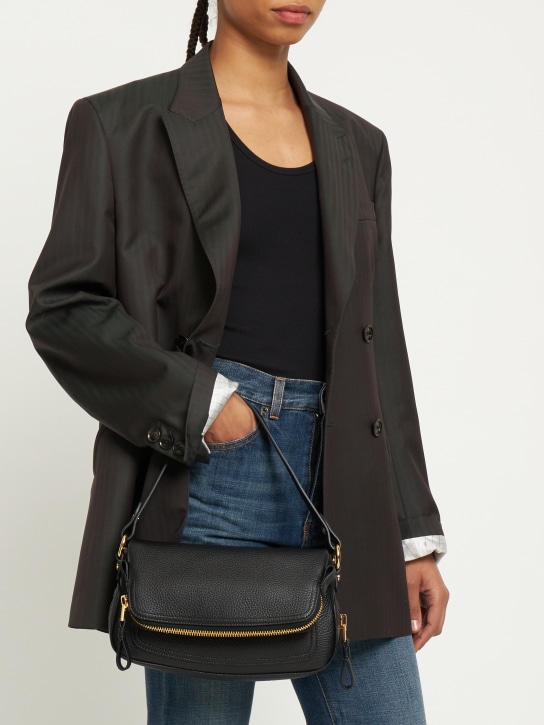 Tom Ford: Jennifer Crazy grained leather bag - Black - women_1 | Luisa Via Roma