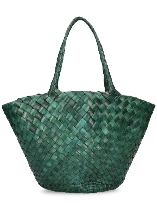 Dragon Diffusion: Egola hand-braided leather tote bag - Military Green - women_0 | Luisa Via Roma
